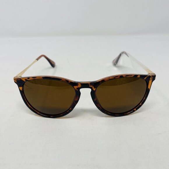 Xuhal Unisex Round Sunglasses for Women & Men Retro 80s Frame in Brown Tortoise - Picture 1 of 4